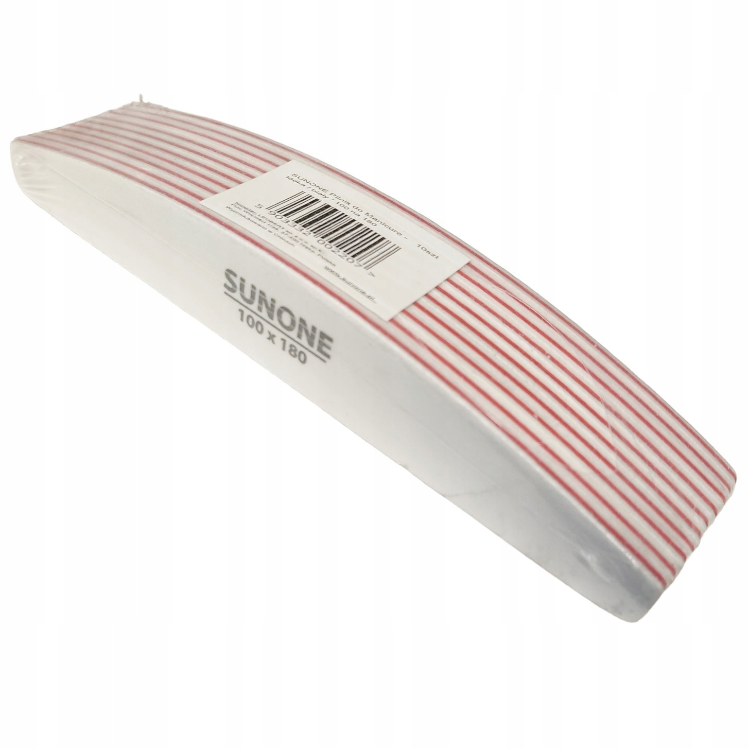 

Sunone 10x pilnik łódka 100/180 biały do manicure