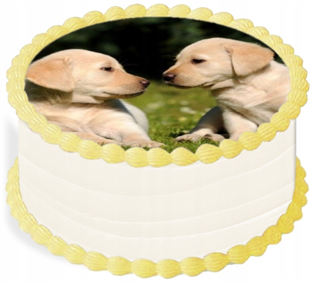 Levně Oplatek na dort Dekorace Jídelní 20 cm Zvířata Pejsek Narozeniny