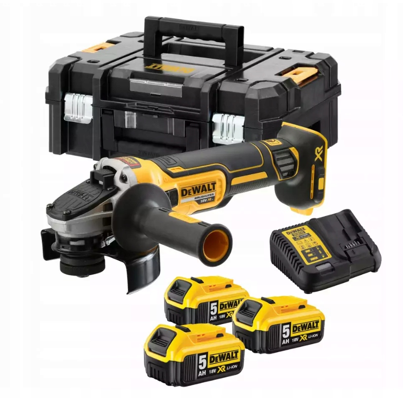 DeWalt DCG405P3 Szlifierka kątowa 125 mm 18V z 3 akumulatorami 5Ah