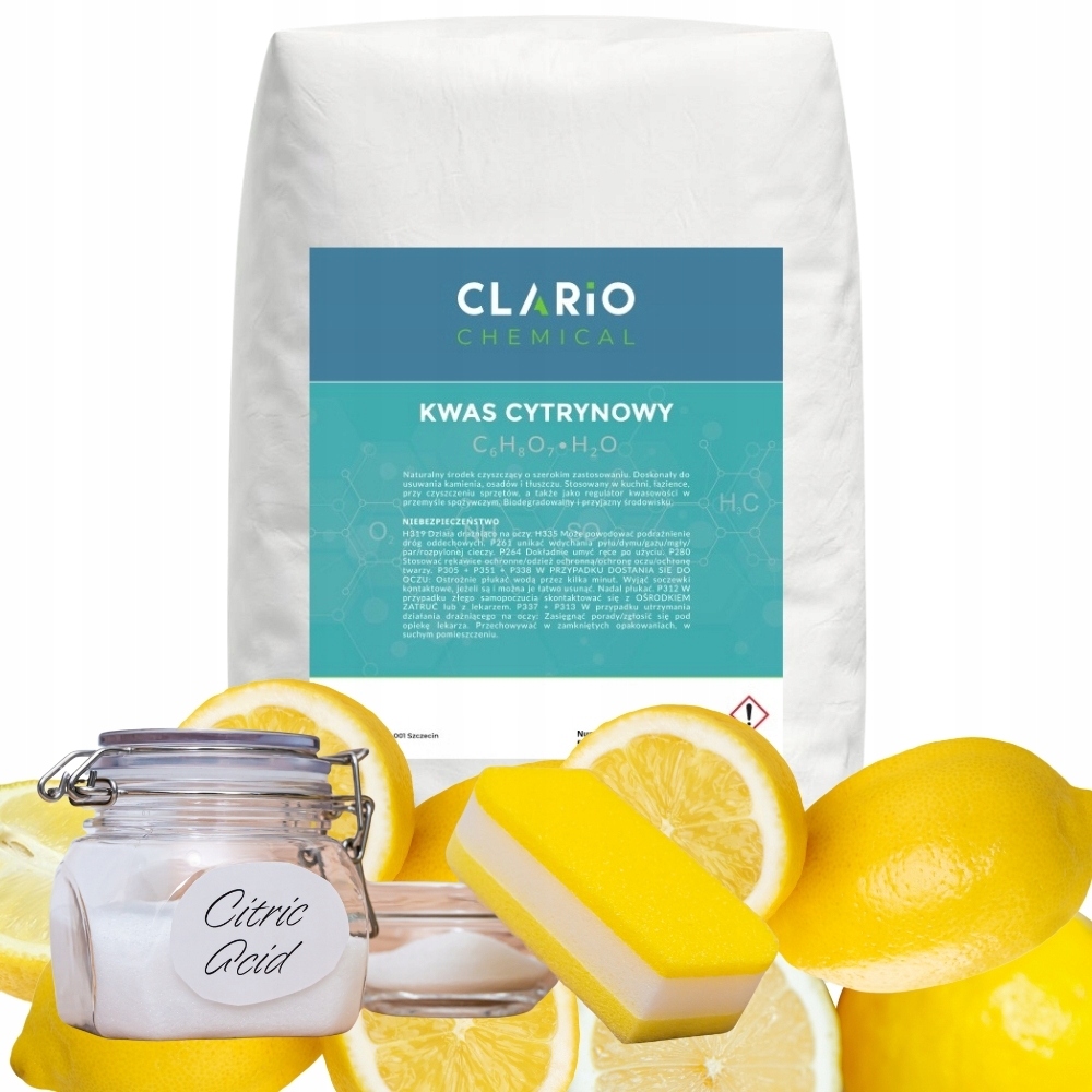 Kwas kwasek cytrynowy E330 czysty Clario Chemical czyszczenie 25kg