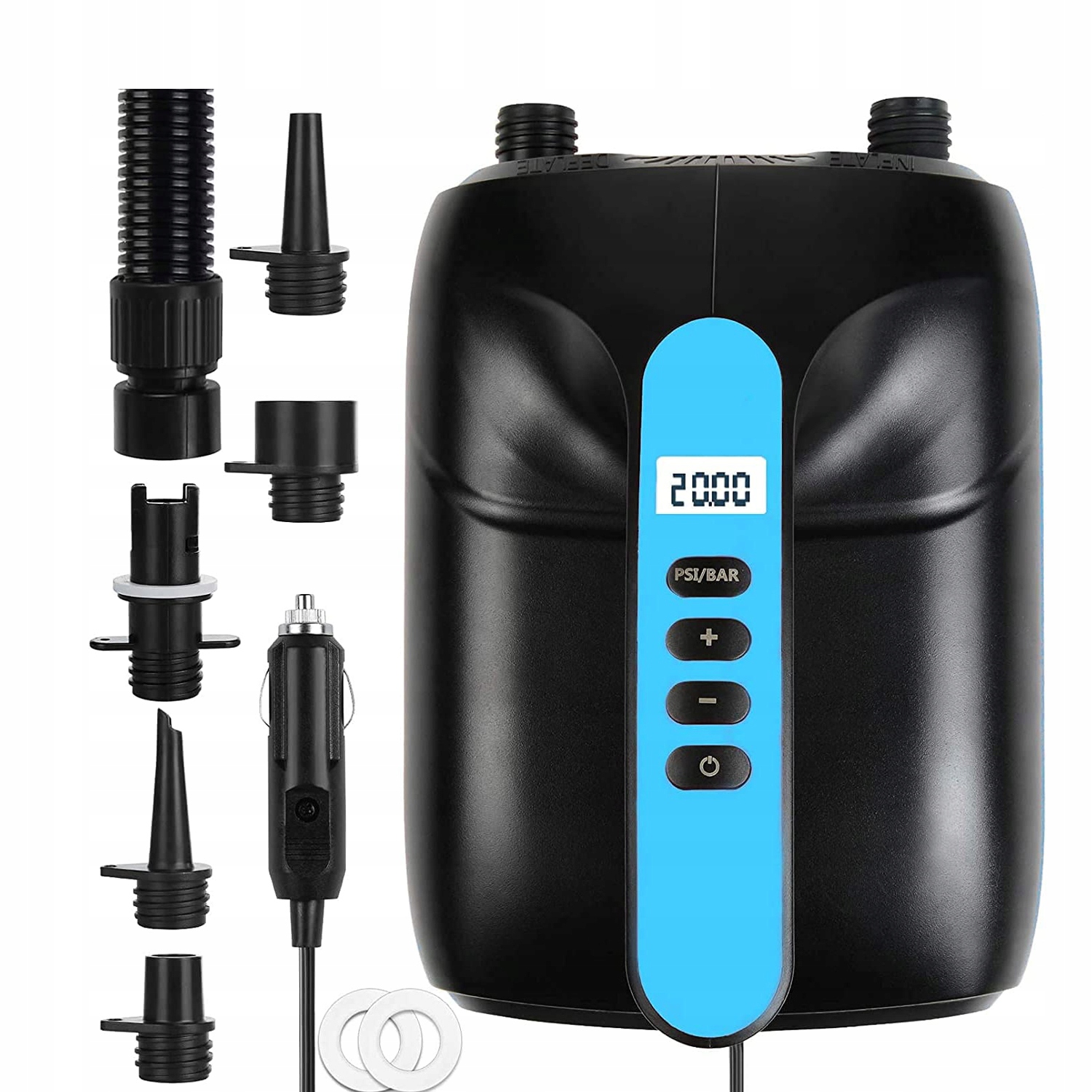 ELEKTRYCZNA POMPA POWIETRZA 12V Z WYŚWIETLACZEM CYFROWYM Marka bez marki