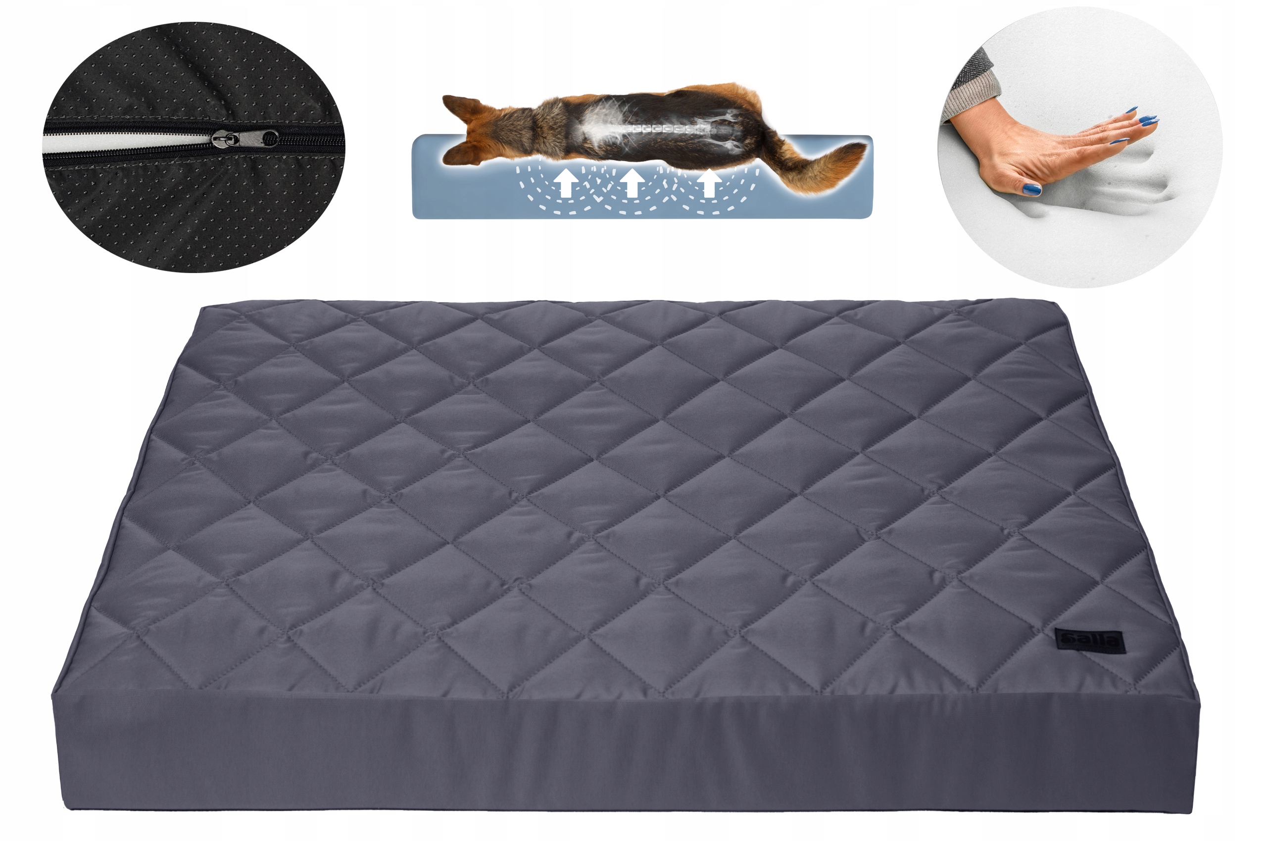 Pelíšek pro psa Voděodolné pěnová matrace se zipem 130x90