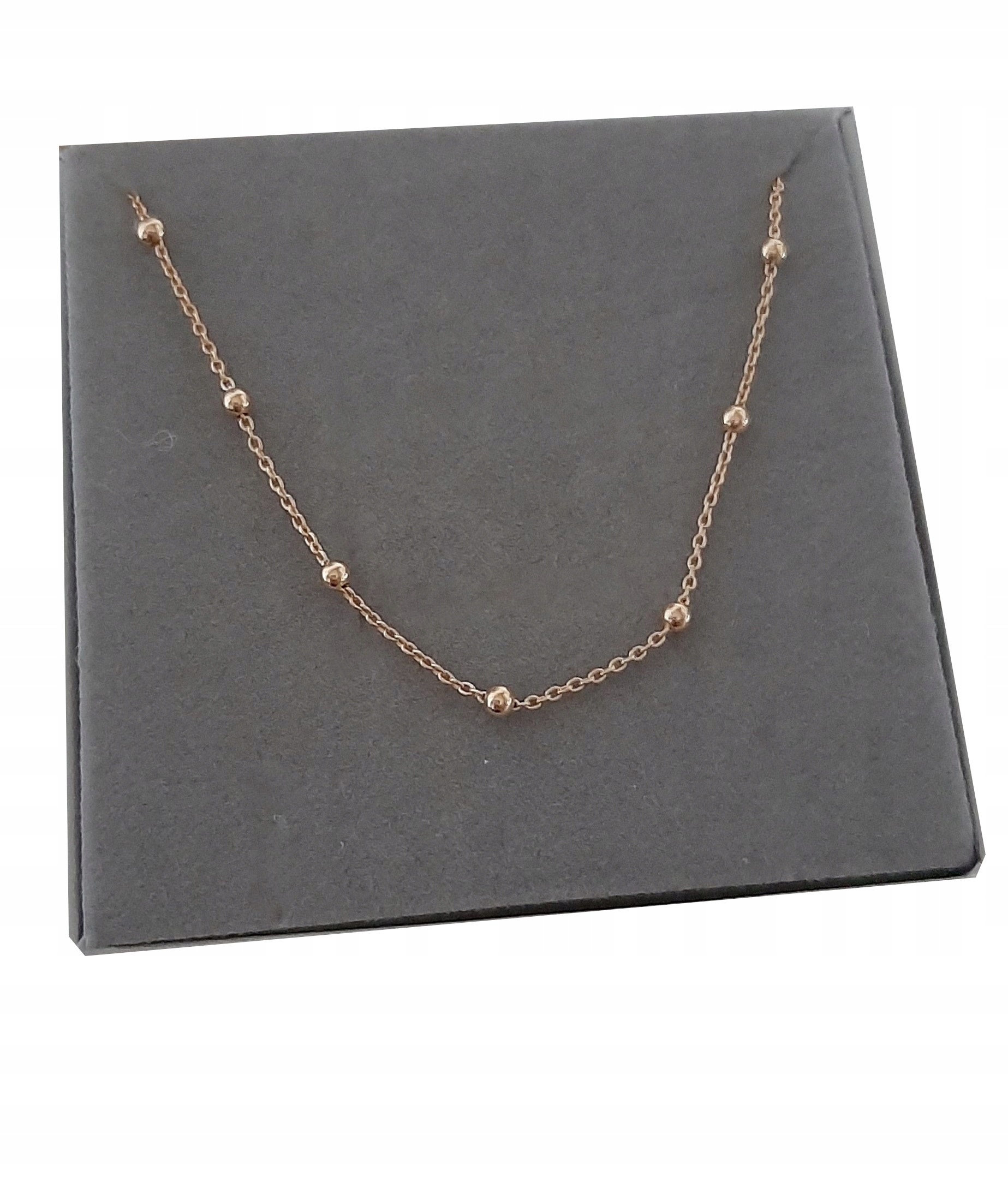 

Łańcuszek złoty choker kuleczki z kulkami srebro
