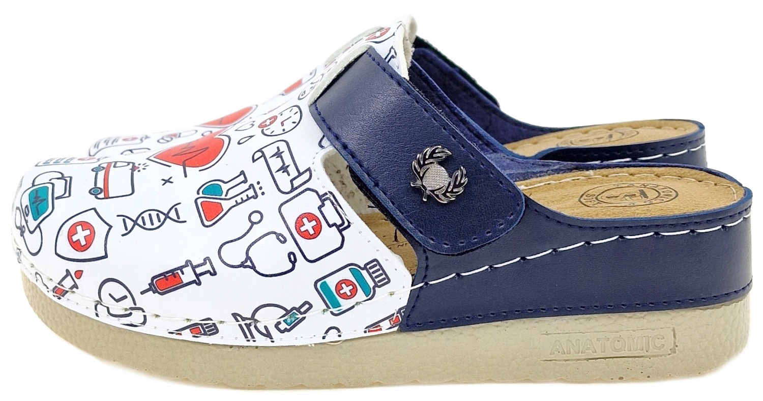 Medyczne Klapki Zakryte Damskie na Rzepę roz. 36 Rozmiar 36