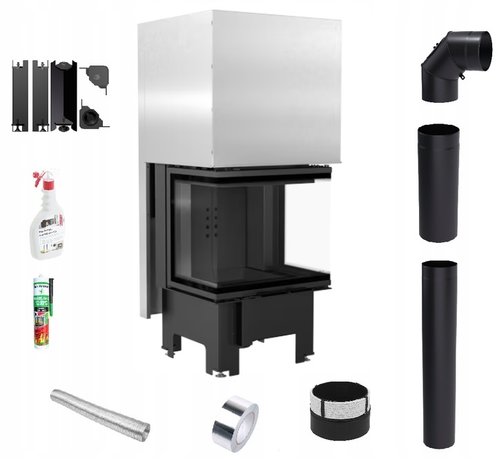 Krbová Vložka 3 skla Nbc 9 600x400 Gilotina Černá Eko