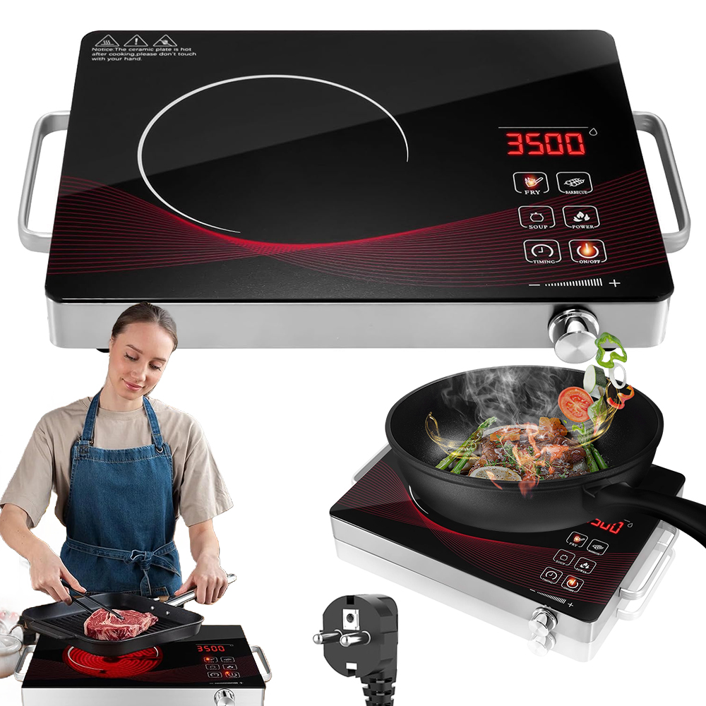 Płyta Indukcyjna Kuchenka Elektryczna 3500W Timer Minutnik LCD 4-TRYBÓW