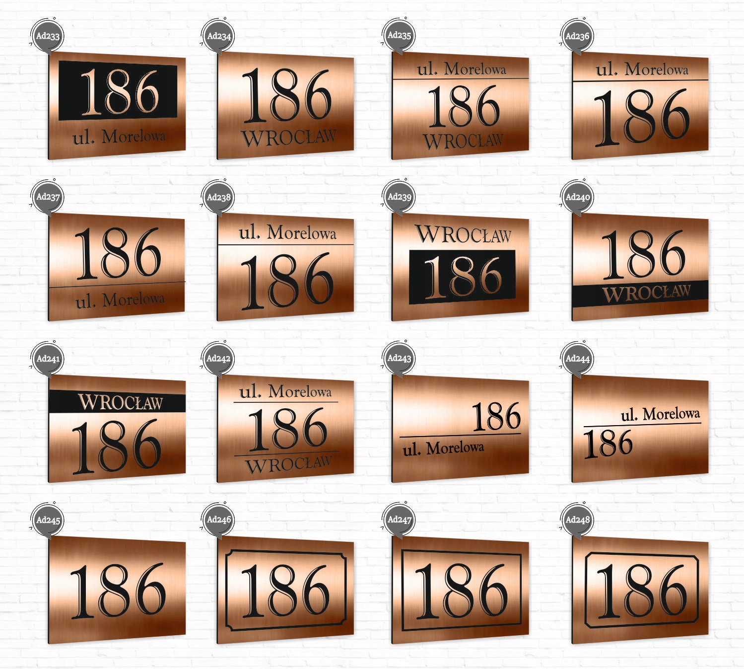 Tabliczka ADRESOWA Z TWOIM ADRESEM STRZAŁKA NUMER Marka inna