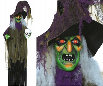 Závesná čarodejnica s čašou 180 cm interaktívna čarodejnica pohyb svetlo zvuk