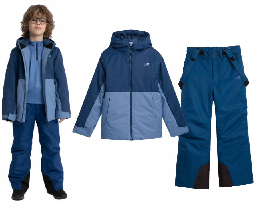 Kombinezon 2-częściowy 4F Membrana 8000 strój narciarski niebieski 146