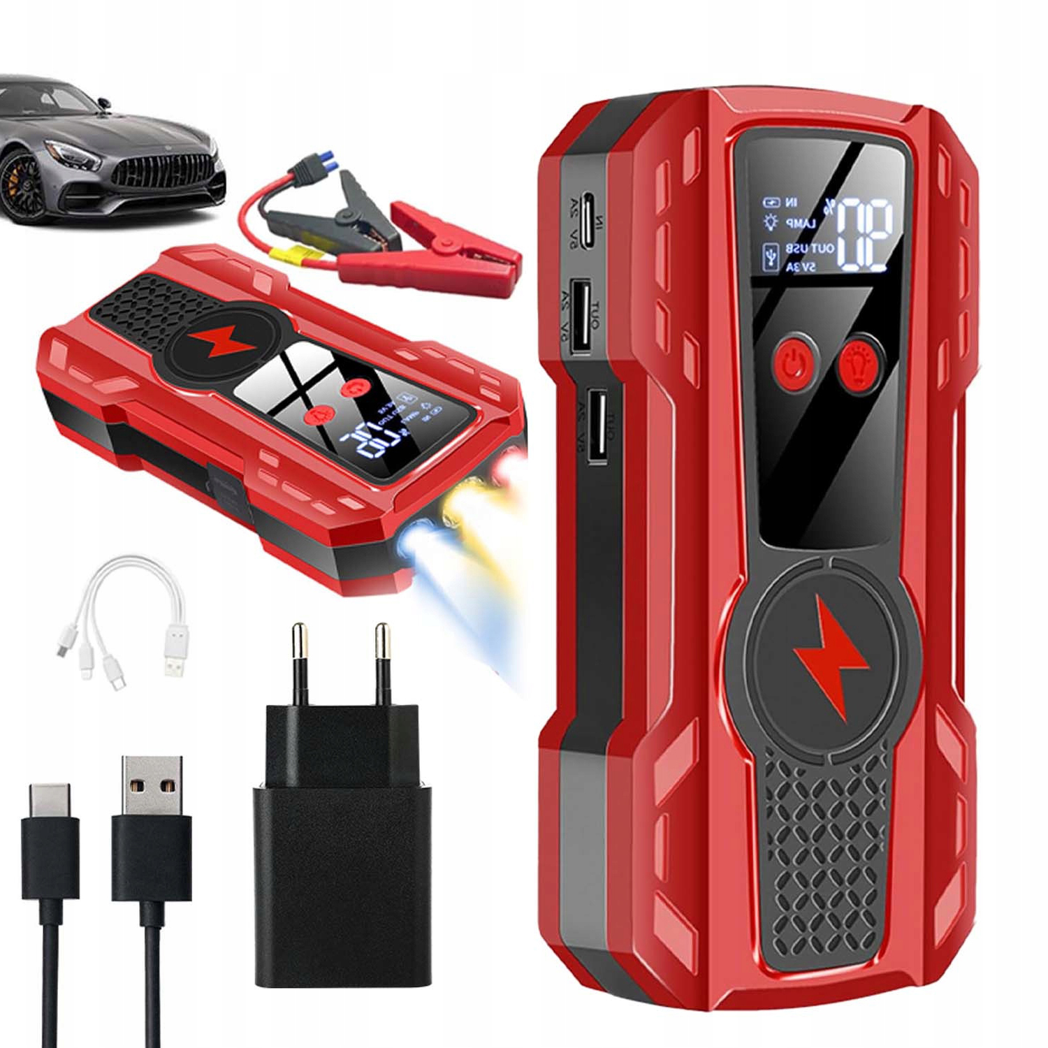 Startovací Zařízení Do Auta Jump Starter Powerbank 6000MAH S Svorky