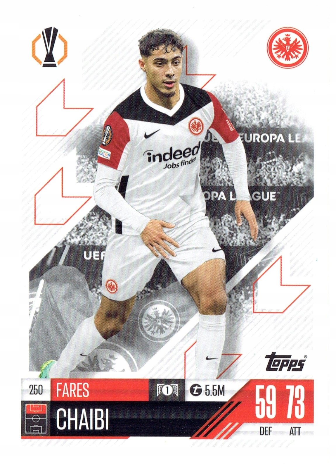 Topps Match Attax 2024-2025 Base Card 250 Fares Chaibi Eintracht Frankfurt
