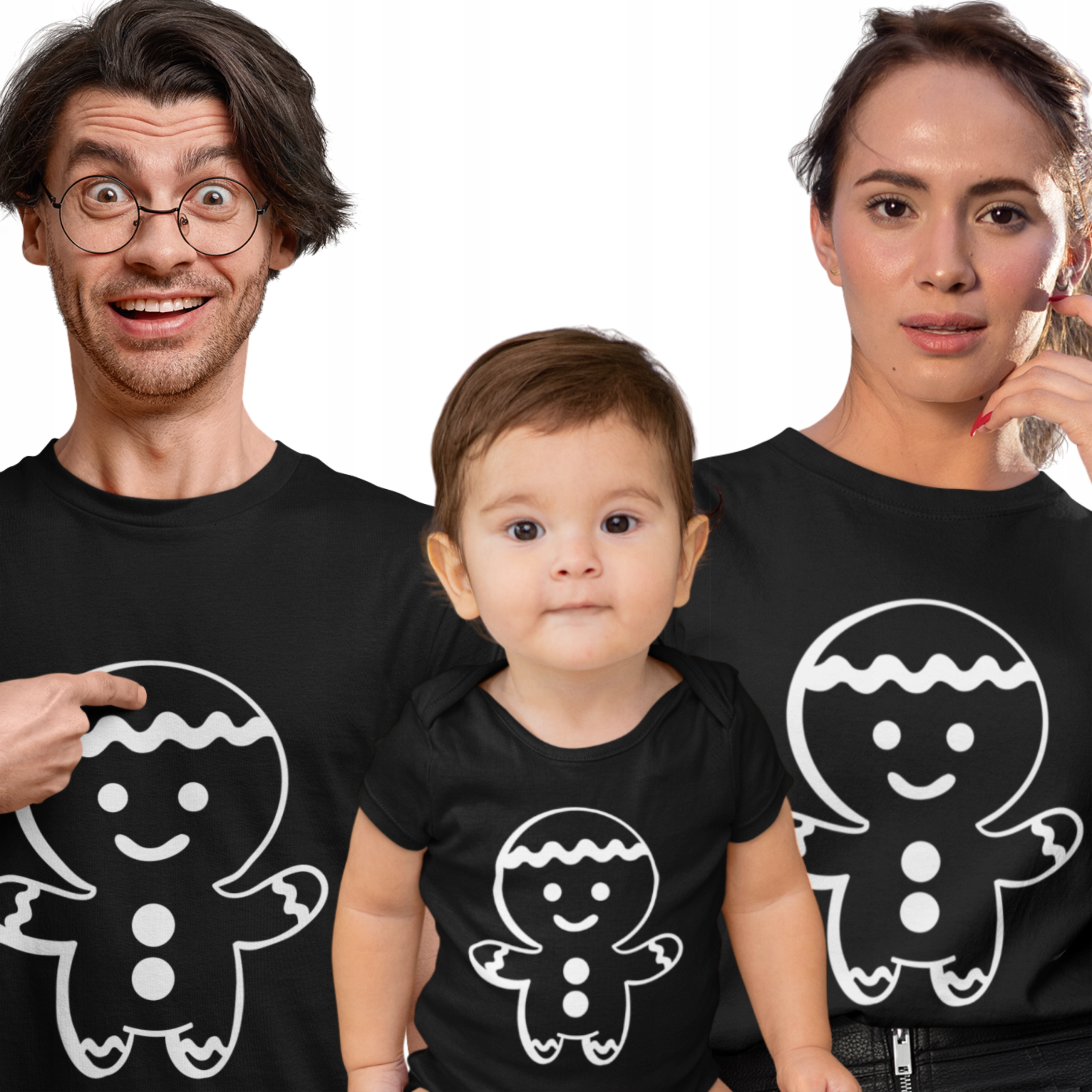 Vánoční perníková sada 2 trička body pro miminko 4XL bílá