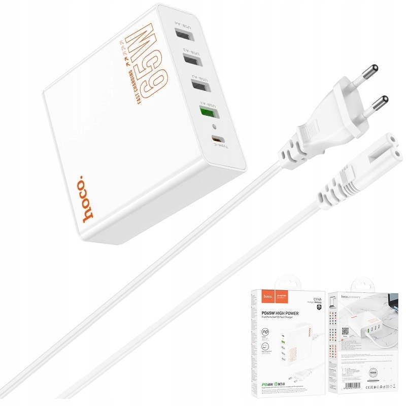 Szybka ładowarka Typ Typu C Usb-c Type-C Pd 65W GaN Quick Charge 3.0 QC3.0