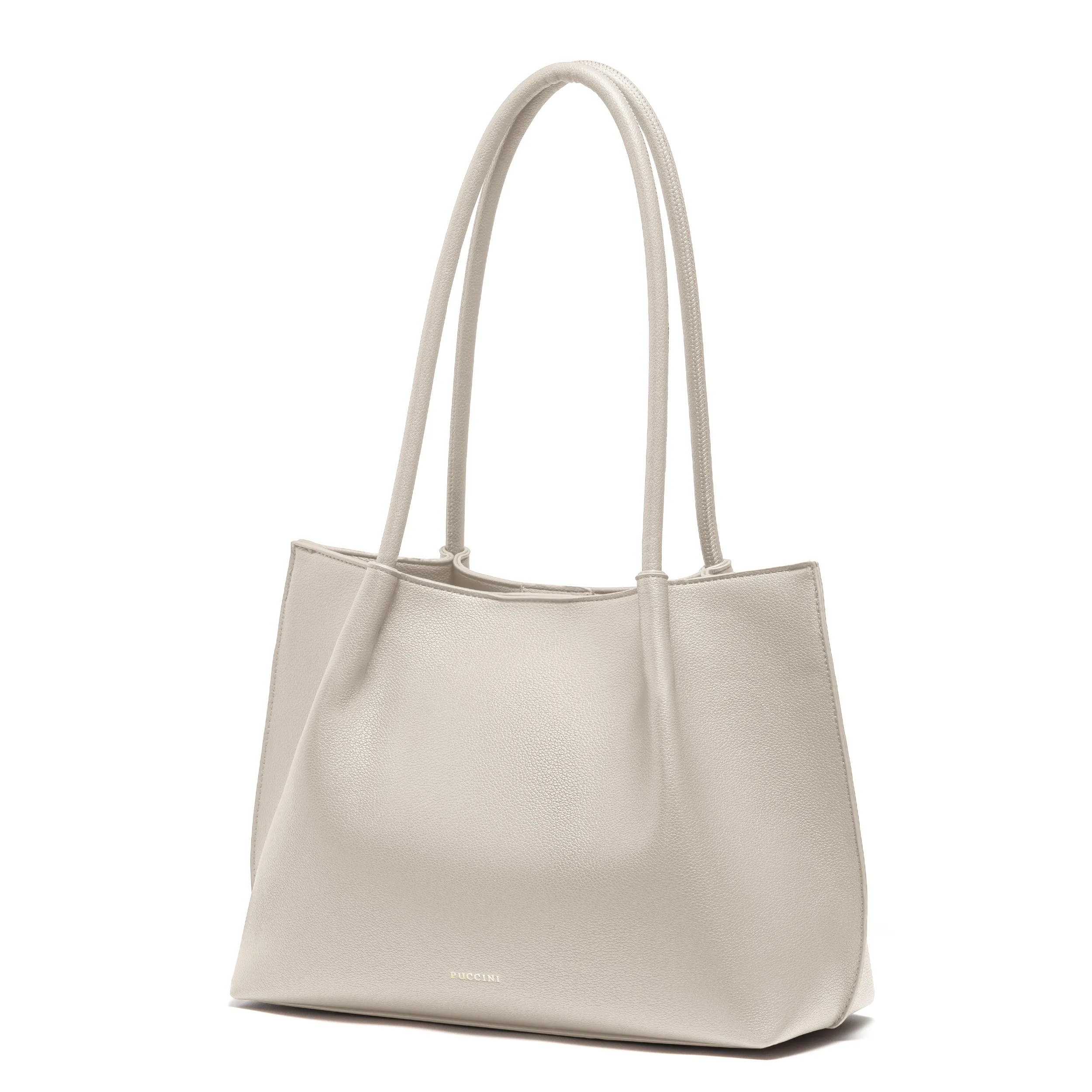 Torebka Damska Shopper Duża Z Kosmetyczką Puccini Beżowa BK1251001S-6A