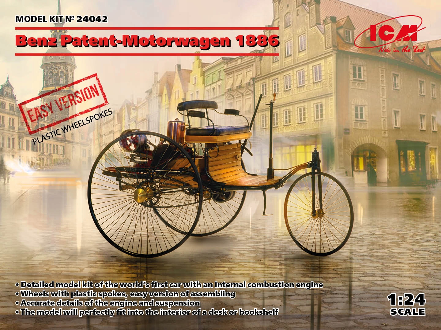 Benz Patent-Motorwagen 1886 Easy version 1:24 ICM 24042