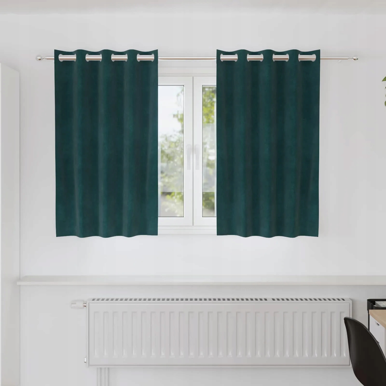 vidaXL Zatemňovací závěsy 2 pcs Tmavě zelená 140 x 140 cm samet