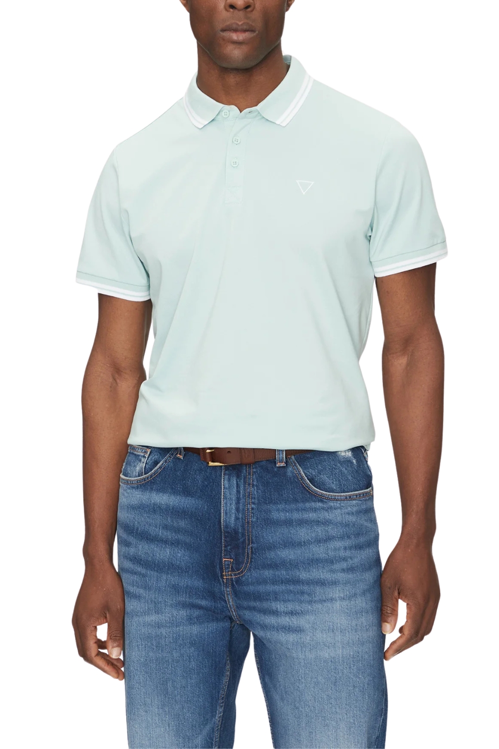 Guess Zelená pánská polokošile Pique XXL