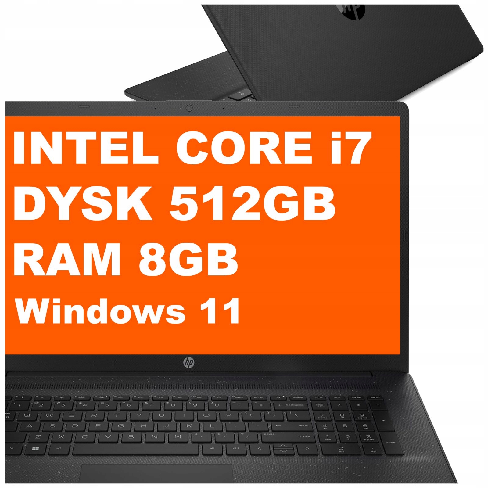 Notebook Hp 17-cn Intel Core i7-12 8GB 512GB Iris Xe 17,3" Hd+ Win 11 Černý