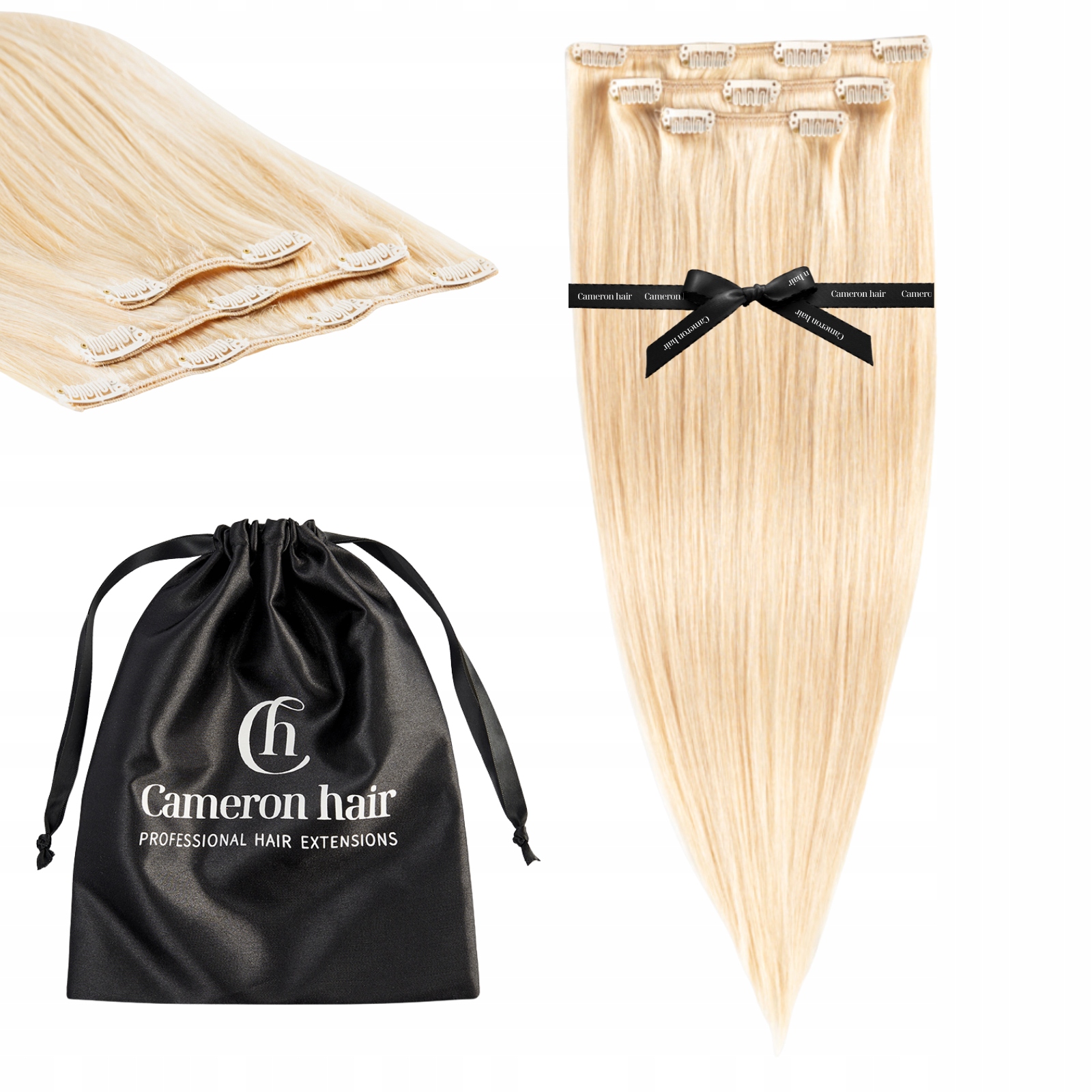 Přírodní vlasy Clip In 53 cm 3 pásky 60 g #613/24 California blond dopňky