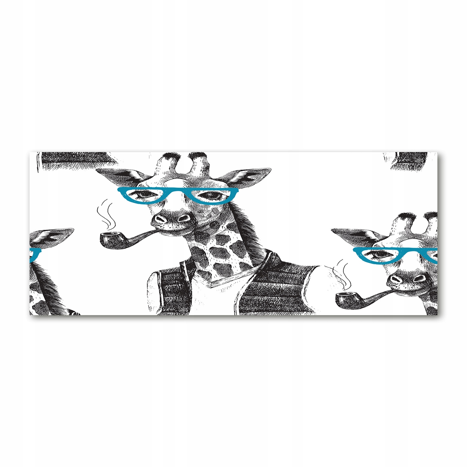 

Foto obraz szkło akryl Żyrafa w okularach 125x50cm