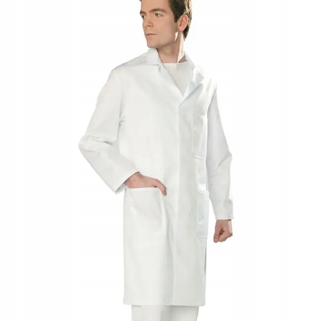 Pánská laboratorní lékařská zástěra bílá s dlouhým rukávem Olimp 54