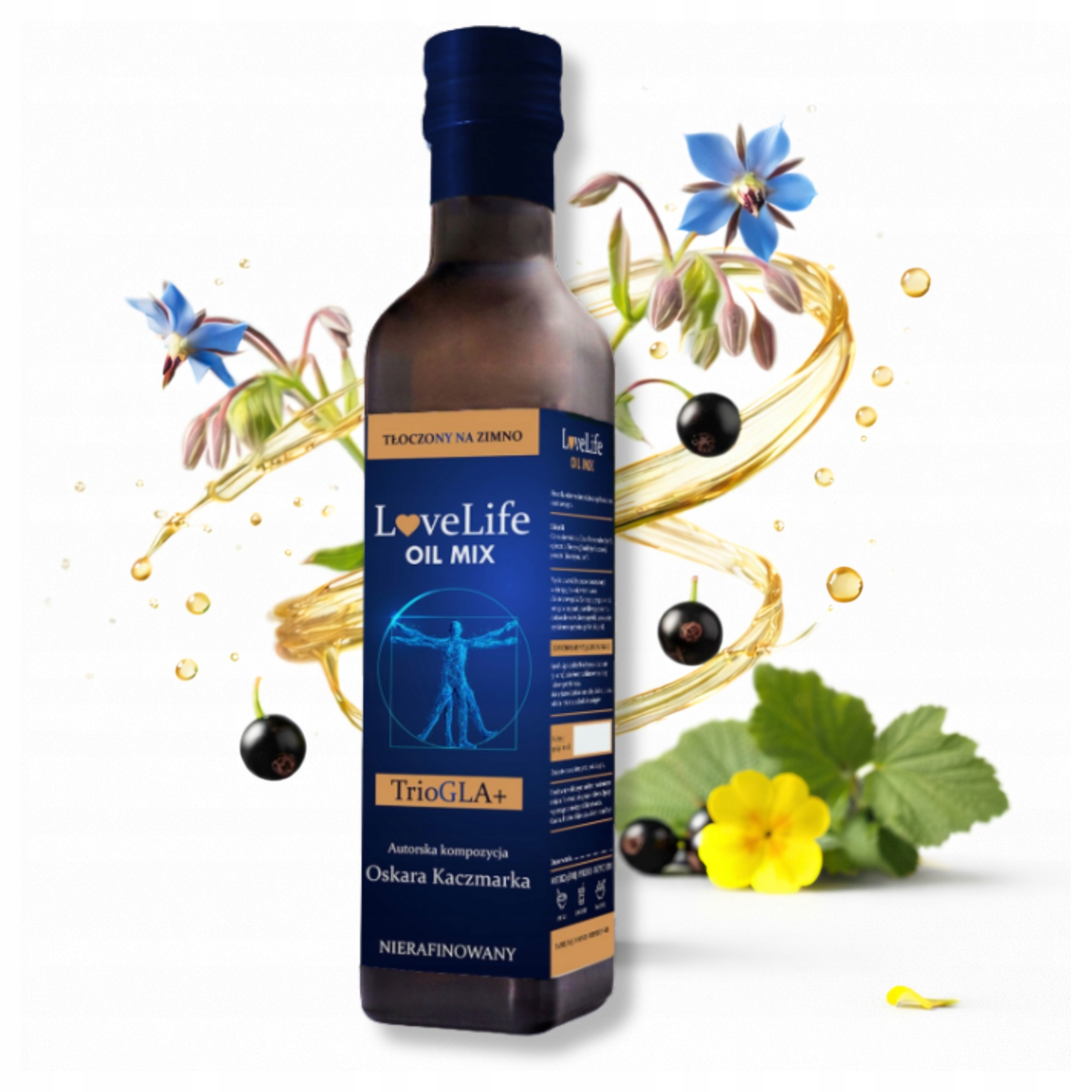 TrioGLA+ Olej z Wiesiołka, Ogórecznika i Porzeczki 250ml LoveLife