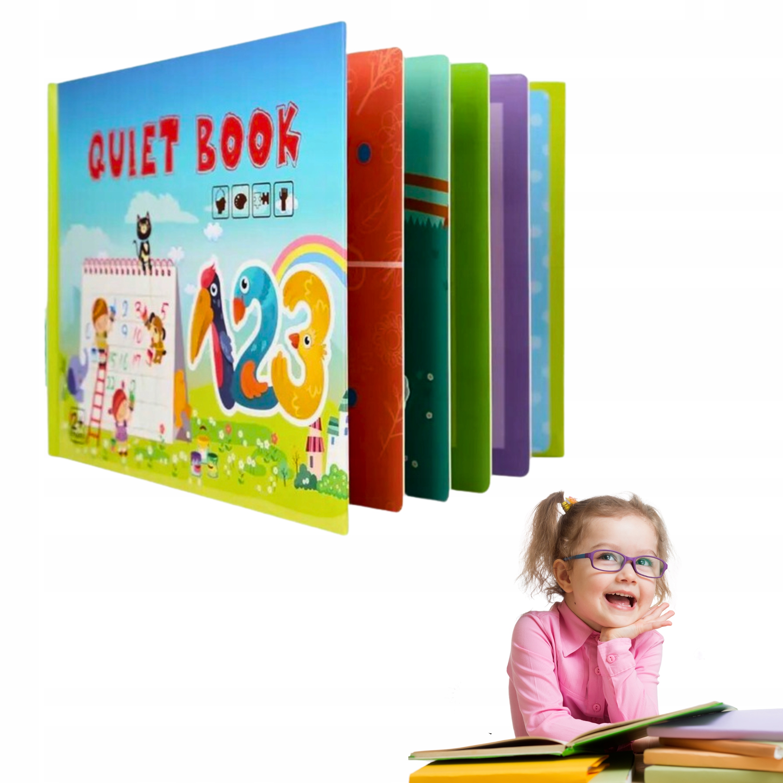 KSIĄŻECZKI EDUKACYJNE DLA DZIECI Z RUCHOMYMI CZĘŚCIAMI QUIET BOOK LICZBY
