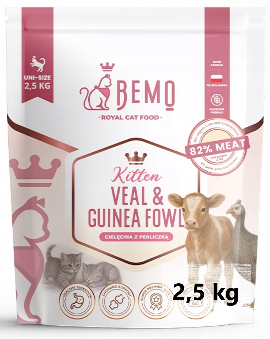 Bemo sucha karma dla kociąt Cielęcina Perliczka 2,5 kg