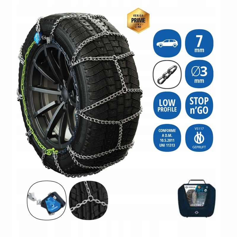Snehové reťaze Veriga Stop&go 7 mm 120KN Automatický napínač Certifikát
