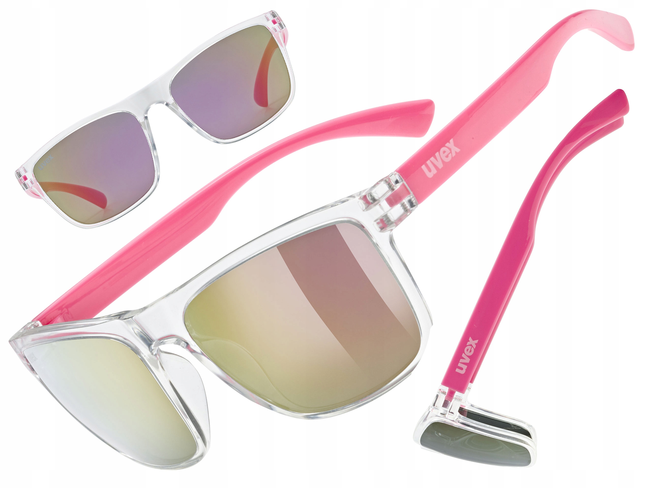 Okulary rowerowe dziecięce Uvex Rookie clear-pink pink S3