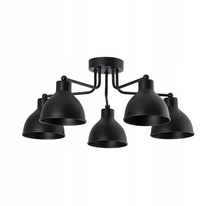 Velký stropní svítidlo s industriálními stínítky do obývacího pokoje ve skandinávském stylu