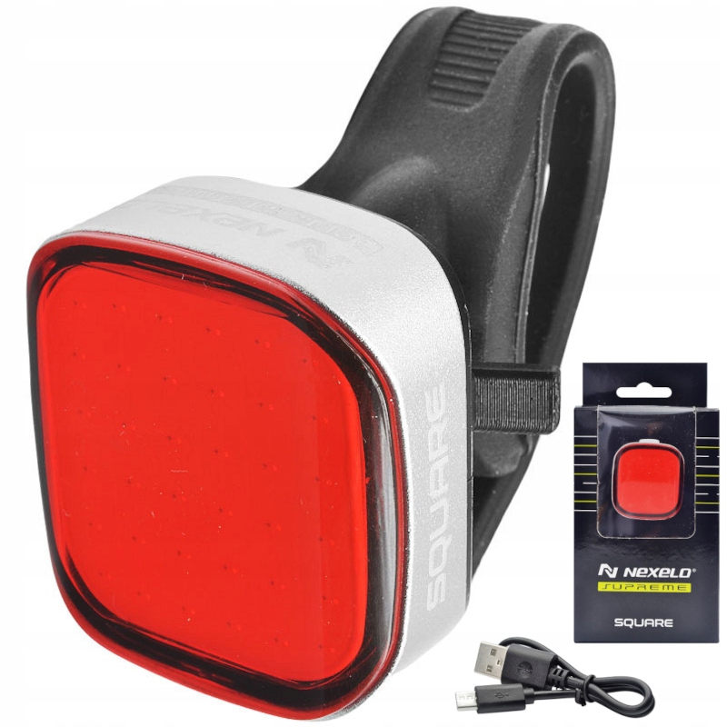 Lampka Rowerowa Tylna Lampa Do Tyłu Cob 36 Led Square Mocna Usb