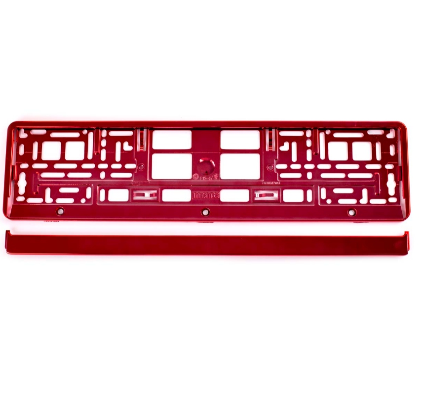 RAMKA TABLICY REJESTRACYJNEJ CZERWONA METALIZOWANA NOWA