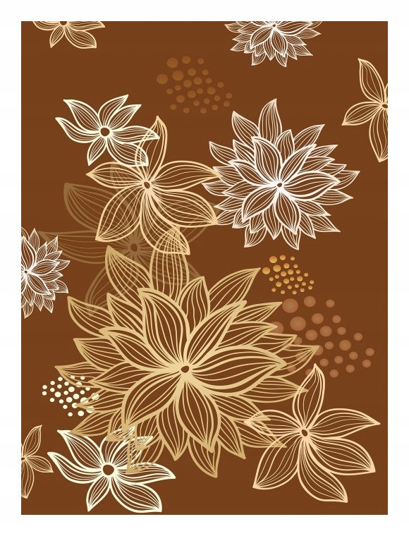 Fototapeta Zlaté kvety na hnedom vinyle 184x254 Elegantný dekor lepidlo