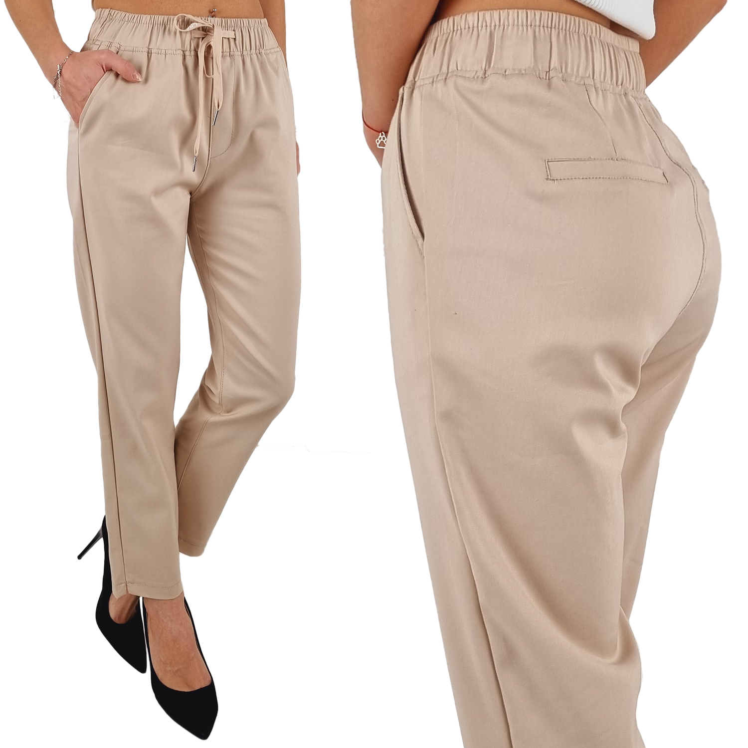 

Damskie Spodnie Gumka 7/8 Plus-Size