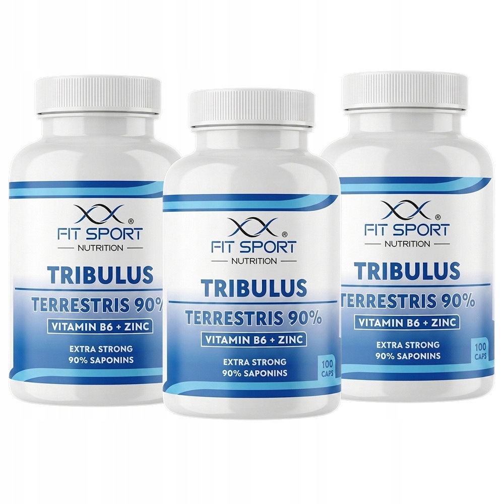 |3x| Tribulus Terrestris 90% Vitamin B6 Zinc 100 kapslí