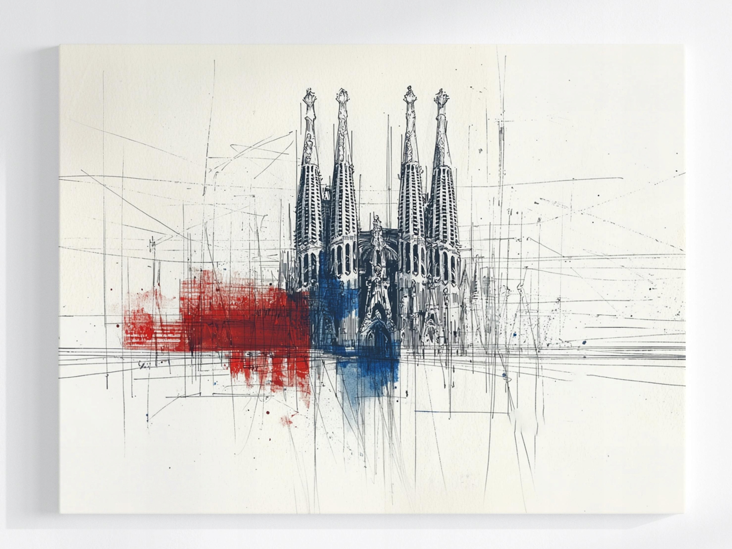 Obraz Na Plátně Canvas Barcelona Sagrada Familia Katedrála Skica 80x60