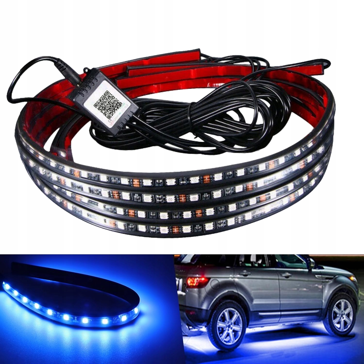 Oświetlenie podwozia LED RGB Bluetooth 4x listwy + efekt płynnych kolorów