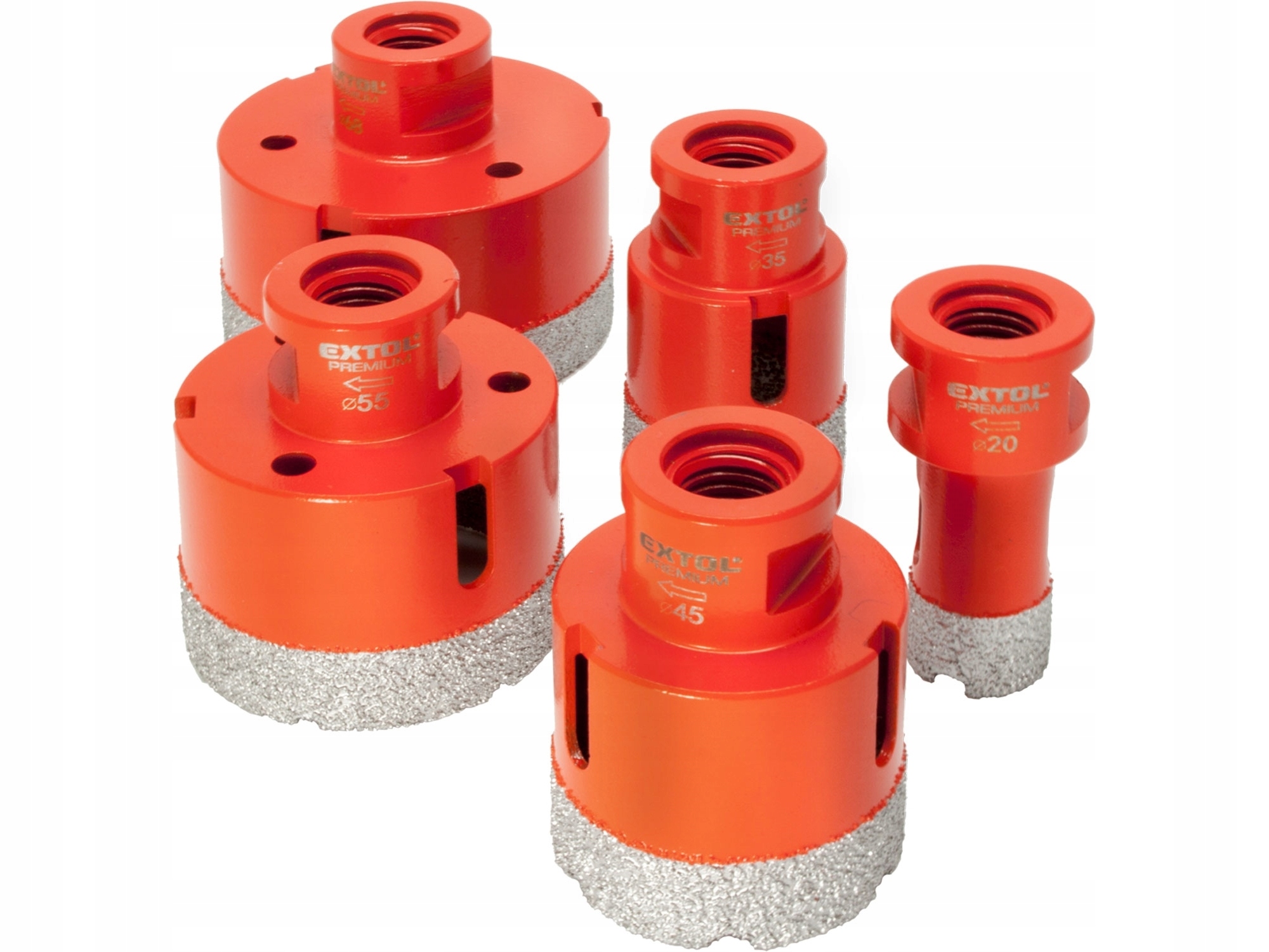 Zestaw Otwornic Koronek Diamentowych do gresu glazury M14 20-35-45-55-68mm