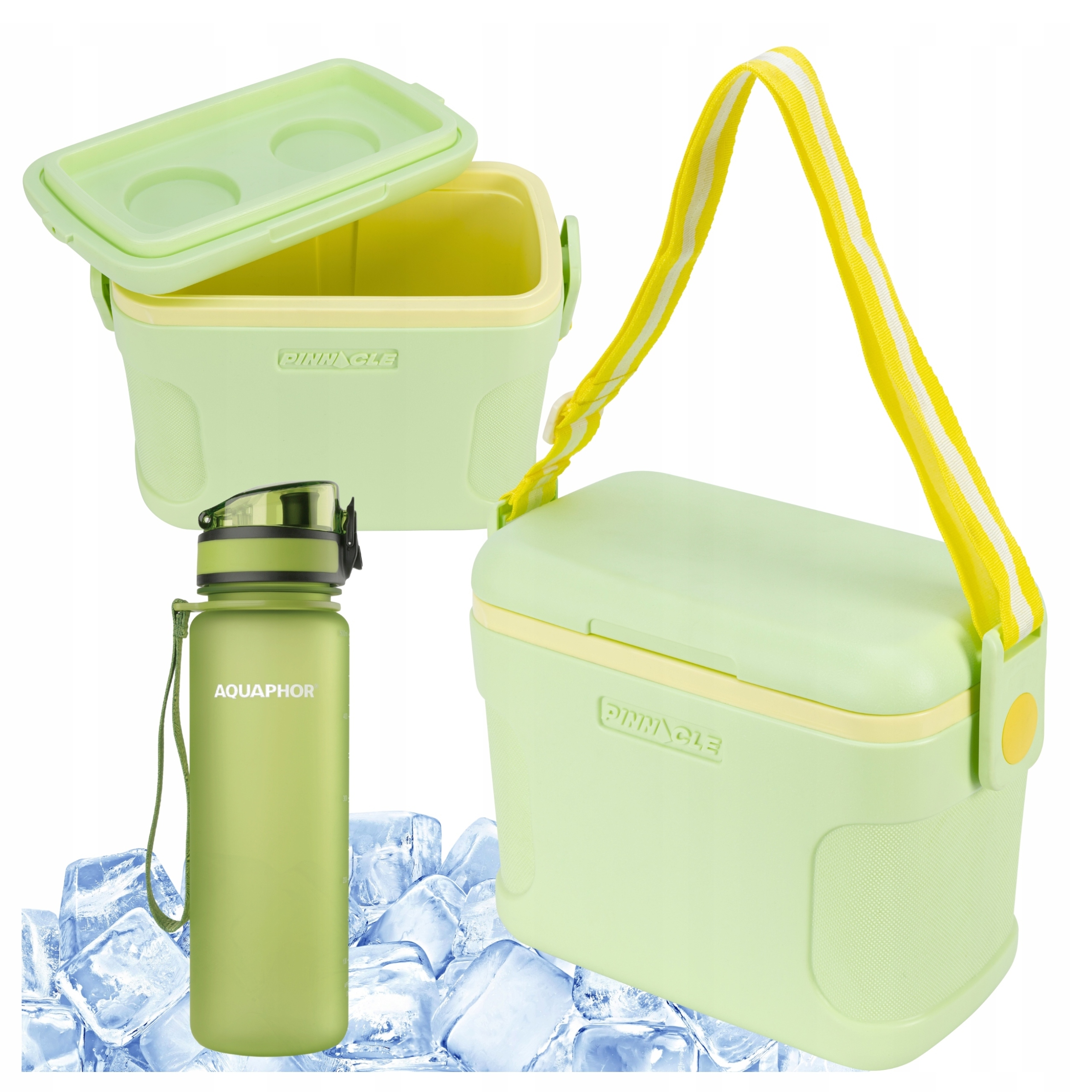 Turistická lednička na rameno 8 l zelená Pinnacle láhev Aquaphor