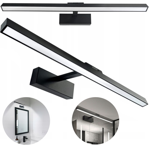 Kinkiet Łazienkowy Led 14W Nad Lustro Czarny Barwa Biała Neutralna 60CM