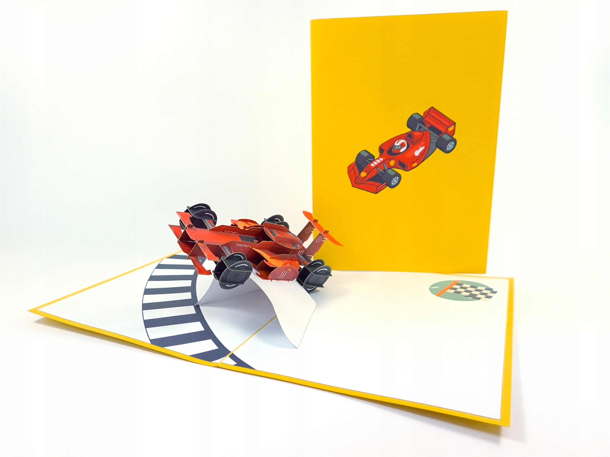 Červený Bolid Formula 1 Kartka3D Deň detí Deň otcov Darček k narodeninám