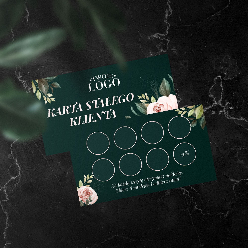 Karty Stałego Klienta - Logo na Butelkowej Zielonej Marka inny