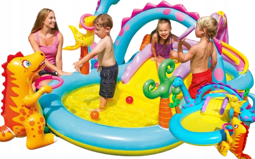 

Basen ogrodowy Duży Dinuś dla dzieci Zjeżdżalnia