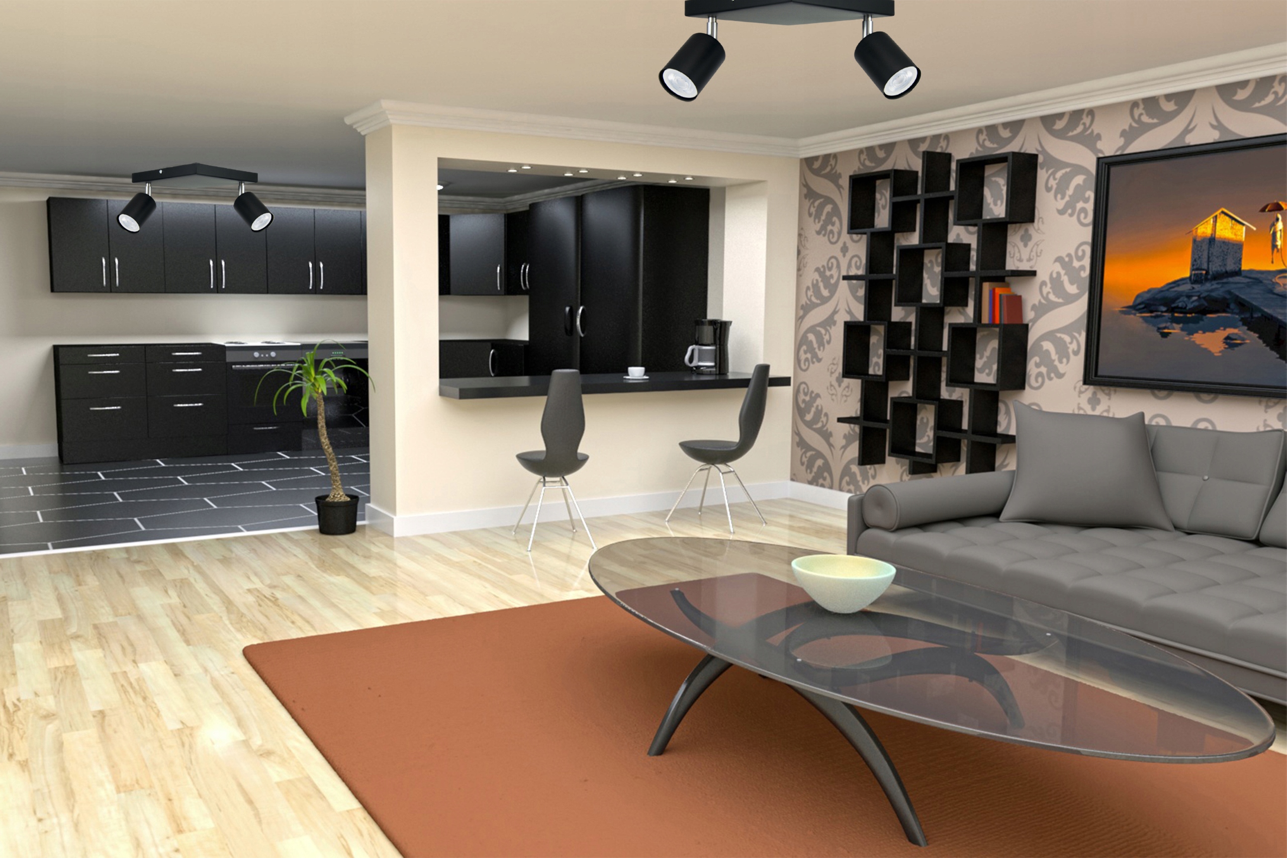 LAMPA SUFITOWA SPOT RUCHOMA CZARNA PLAFON KWADRAT GU10 REGULACJA POD LED Rodzaj gwintu GU10