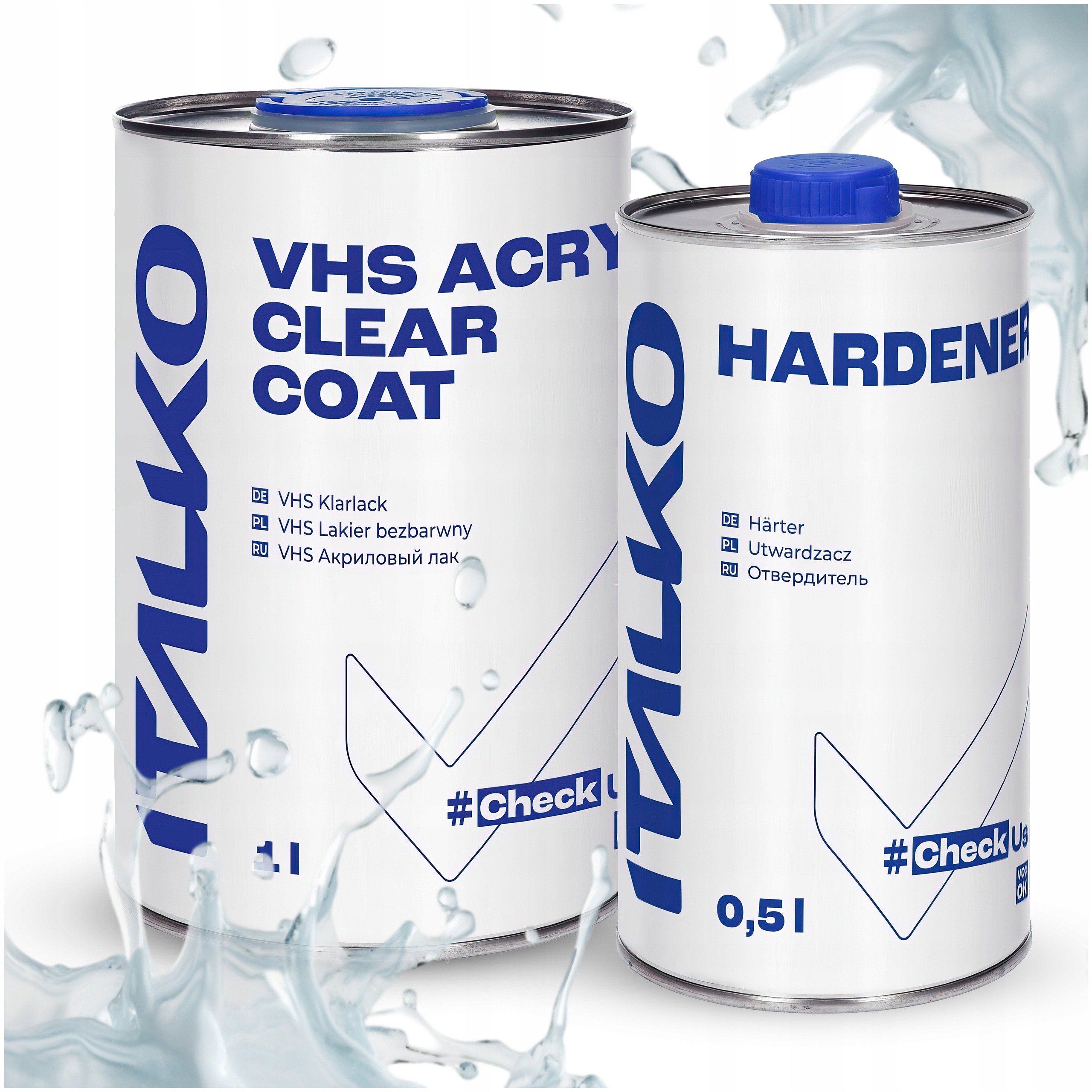 Lakier Bezbarwny Akrylowy Vhs Italko 1L Z Utwardzaczem 500ML Samochodowy