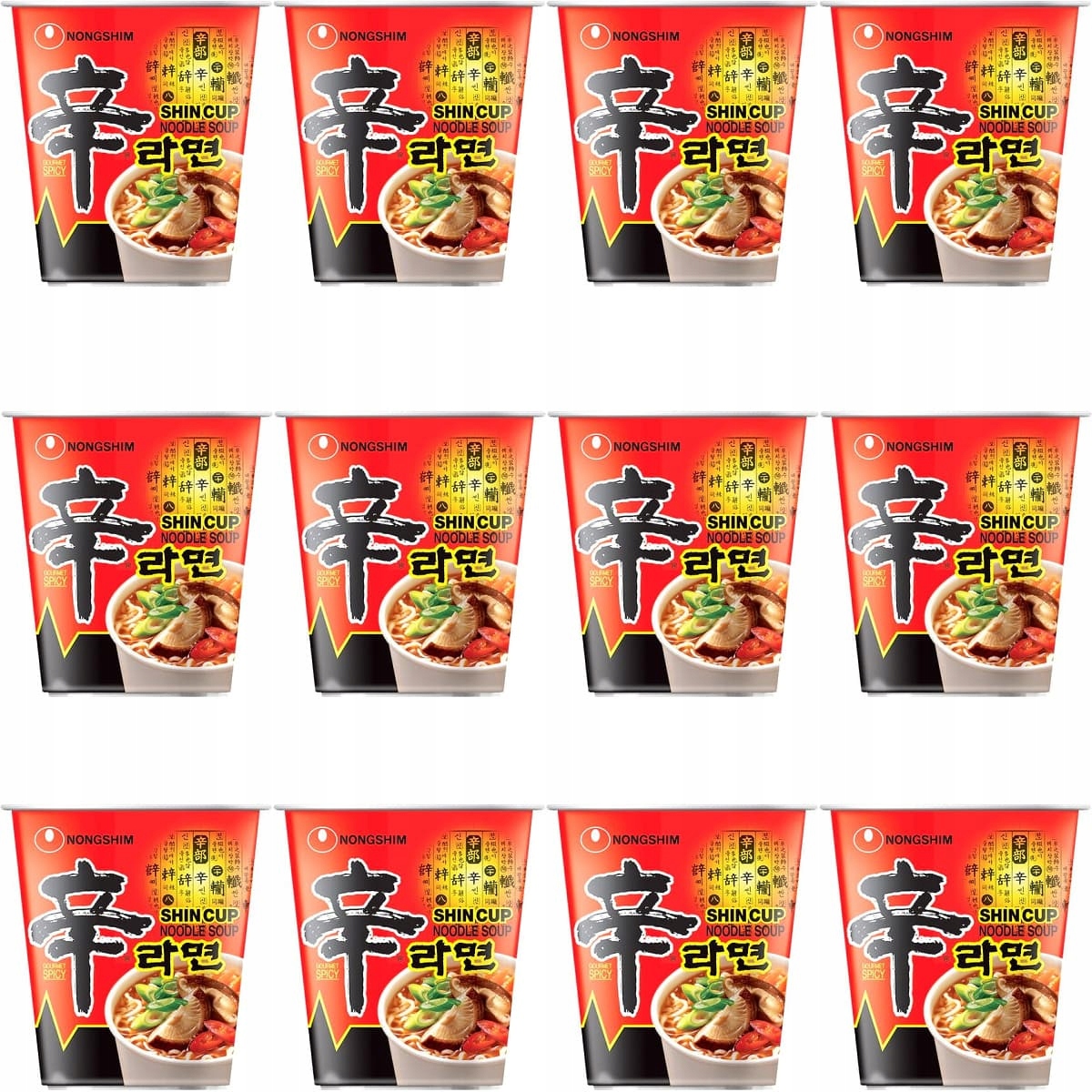 Karton Korejská polévka Instant Shin Ramyun Hrnek Cup 12x68g Nong Shim