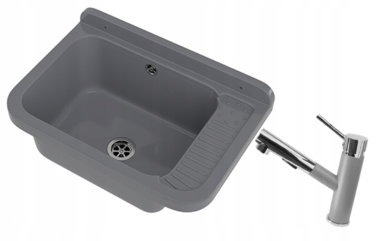 Šedý dřez dřez Hospodářský Polo Set technická komora baterie