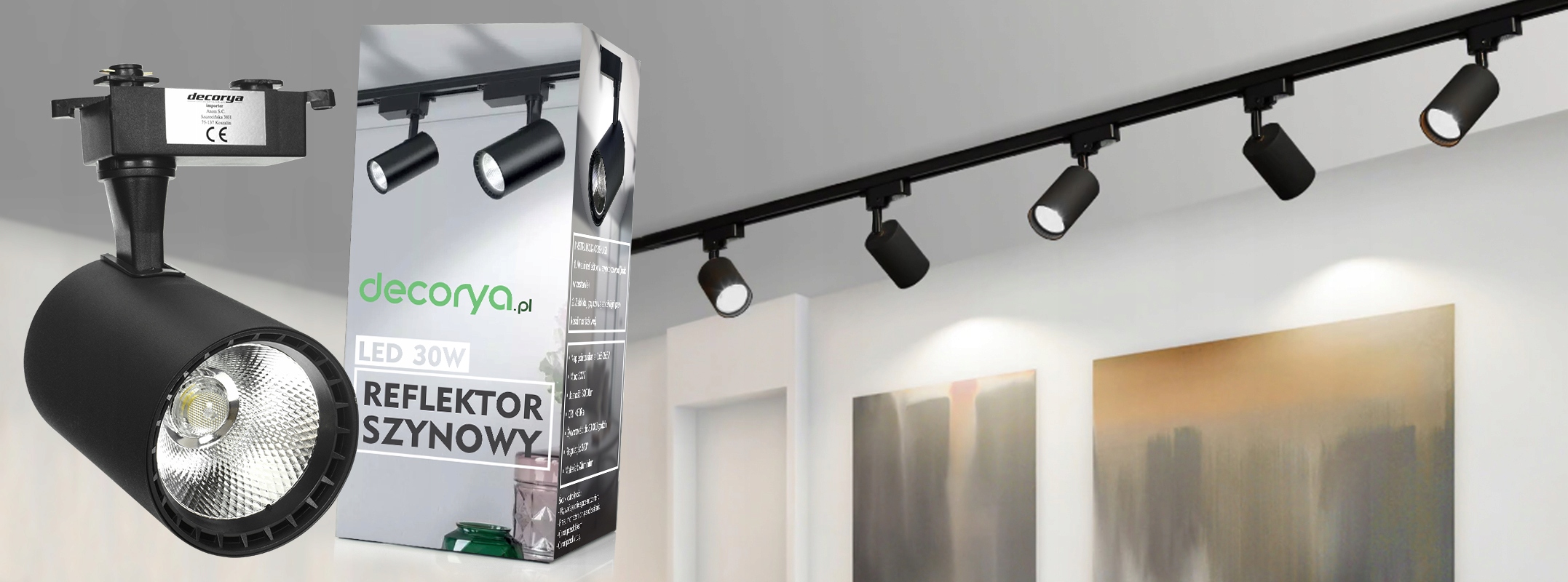 LAMPA LED SUFITOWA REFLEKTOR SZYNOWY HALOGEN OŚWIETLENIE BIAŁY CIEPŁY 3000K Kod producenta 5904194680060