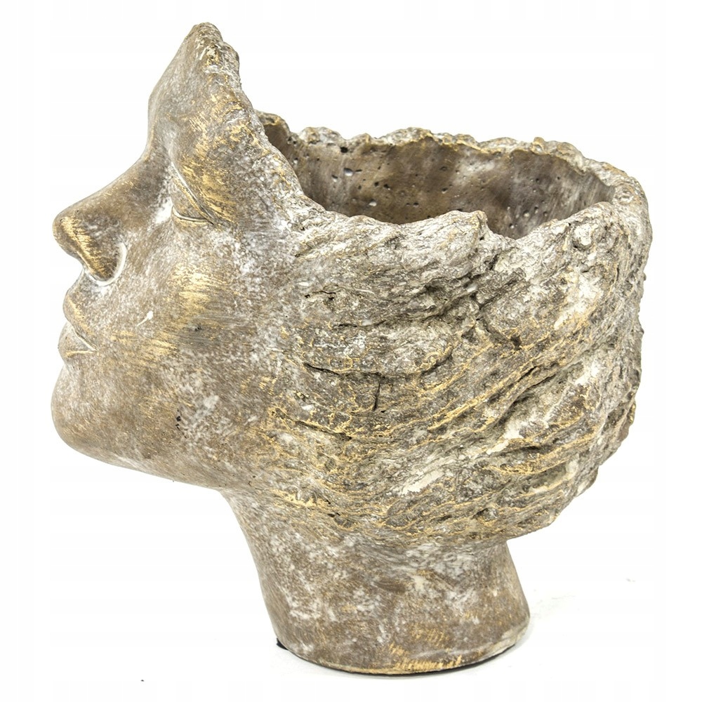 DONICZKA ZŁOTA BRĄZOWA GŁOWA 18x18x14cm CEMENTOWA Marka Styldekor